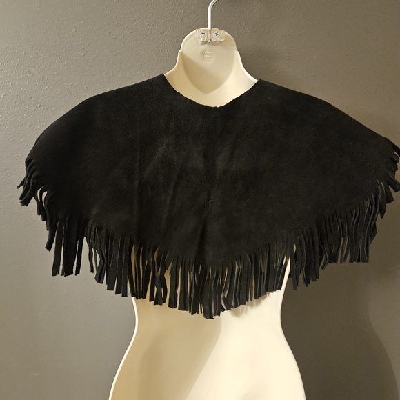 Fringe Vest Western Leather Shawl - Picture 3 of 4